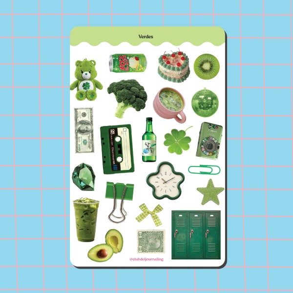 Producto - Stickers Verdes - Fresh Girl Energy