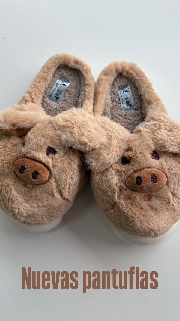 Producto - Pantuflas chanchito marroncitas