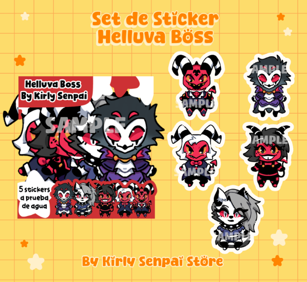Producto - Set de Stickers Resistentes al Agua Helluva Boss