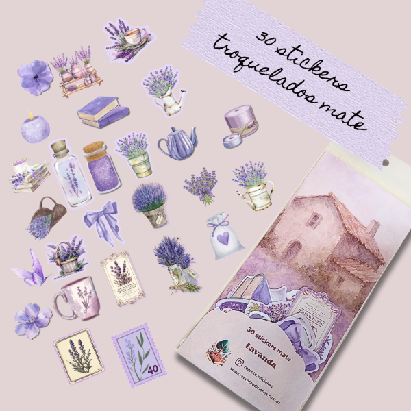 Producto - Set de Journaling creativo + Diario LAVANDA - 6