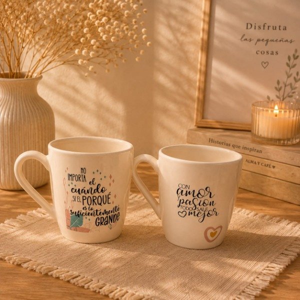 Producto - Taza Bombe Ceramica Beige Frases - 1