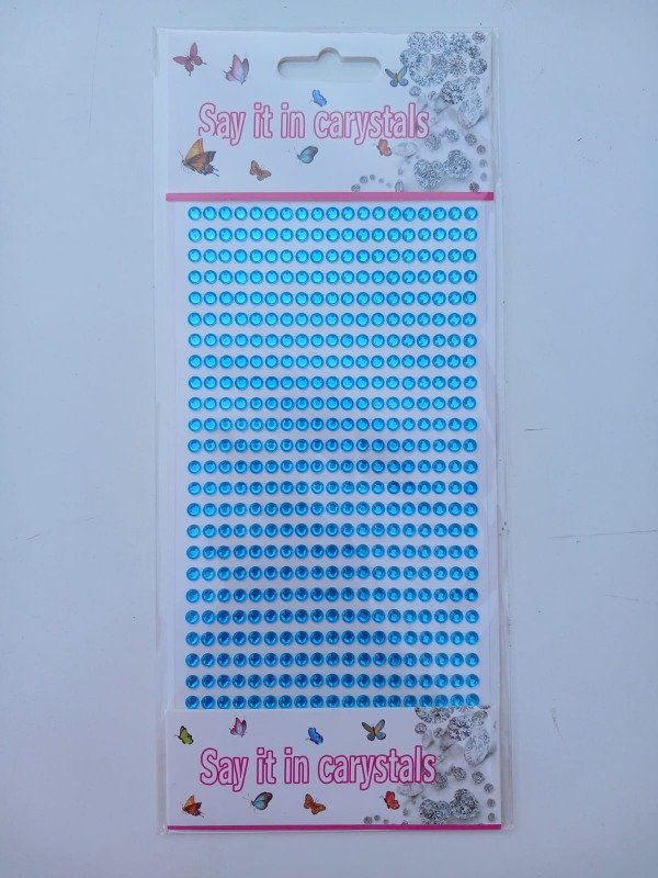 Producto - Cristales Autoadhesivos 456 PCS Celeste