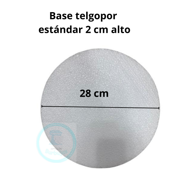Producto - Base Telgopor Estándar 28 cm - altura 2 cm - x1