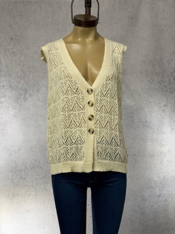 Producto - CHALECO VESPAIA BEIGE HILO TEJIDO - 0
