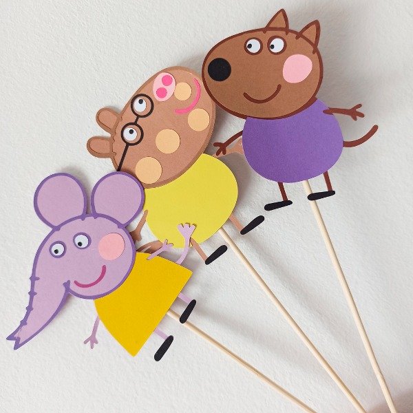 Producto - Set x 3 Toppers Peppa Pig Personajes