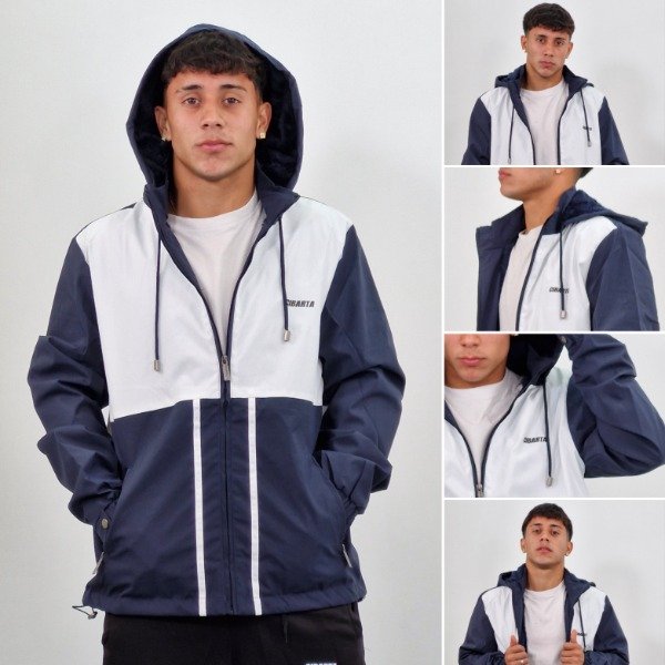 Producto - Campera Rompeviento Cibarta Modelo hollander Codigo MH -76652 azul con Blanco