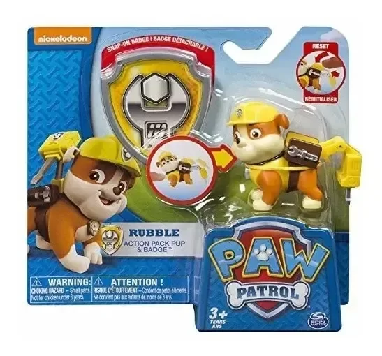 Producto - Paw Patrol Rubble Aprieta Y Prueba + Insignia