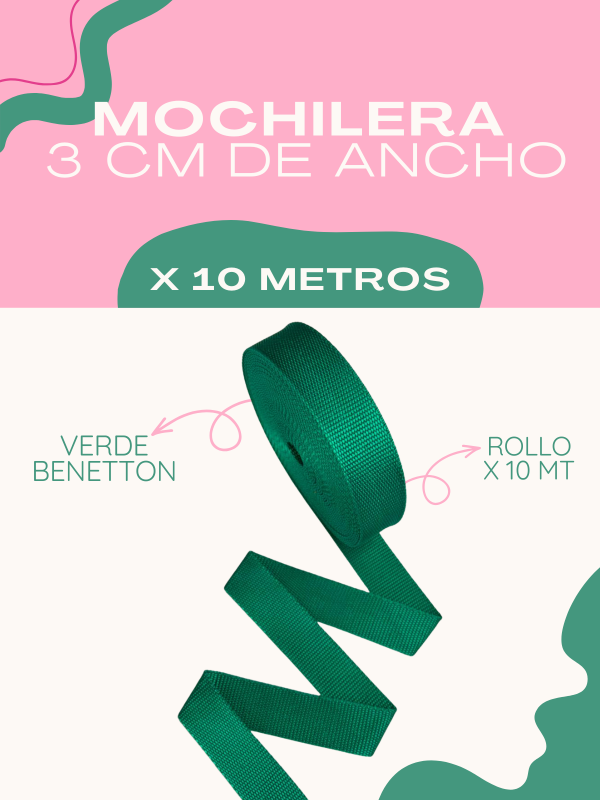 Producto - MOCHILERA X 10 MTS - Verde Benettón