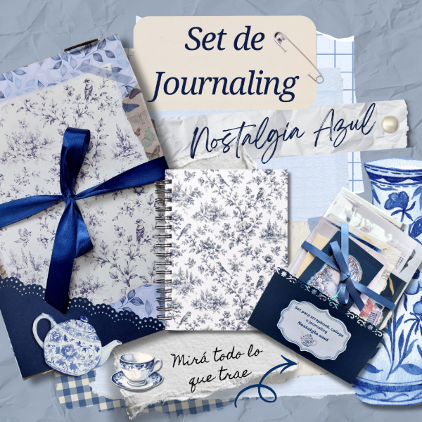 Producto - Set de Journaling creativo + Diario Nostalgia Azul - 0