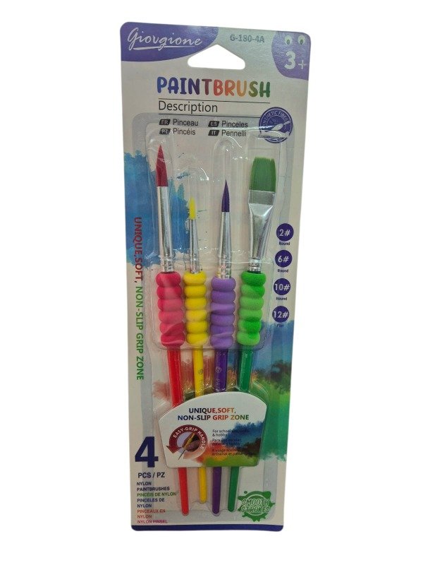 Producto - Set x4 Pinceles Con Grip De Goma Giorgione