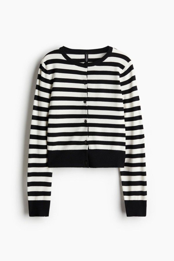 Producto - Cardigan HyM rayado blanco y negro