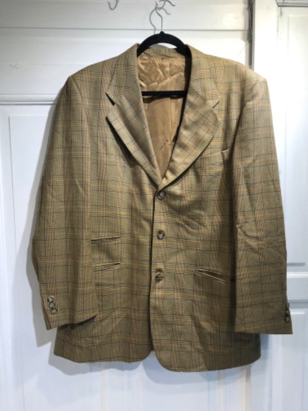 Producto - Saco BUTTERWORTH cuadrille verde lineas- Talle XL/52-PRECIO: 60x