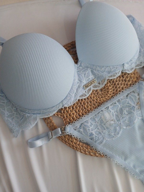 Producto - Conjunto armado morley encaje celeste T.100