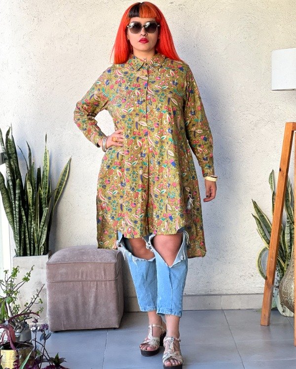 Producto - Camisola Block Print Verde Seco L a 2XL