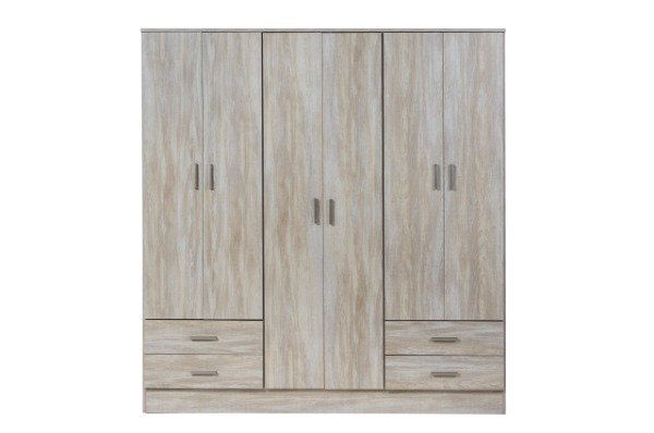 Producto - Placard 6 puertas abrir 4 cajones Ricchezze Tana Piu Fresno Blanco