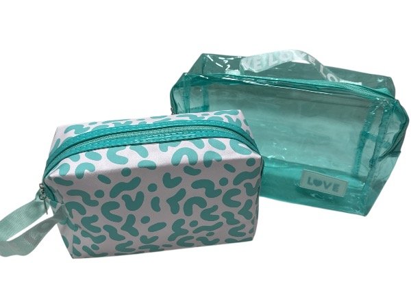 Producto - Neceser doble grande animal Print celeste