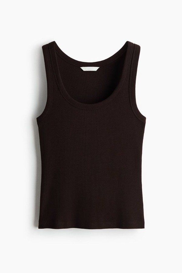 Producto - Musculosa HyM en canale marrón oscuro - 1