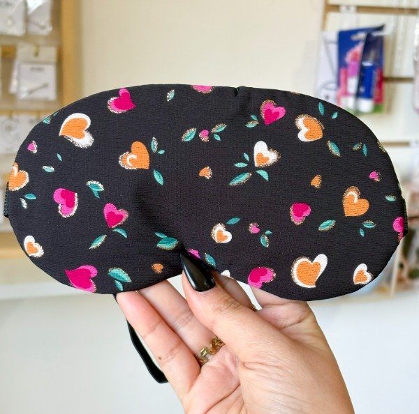 Producto - ANTIFAZ DE TELA CON GEL CORAZONES