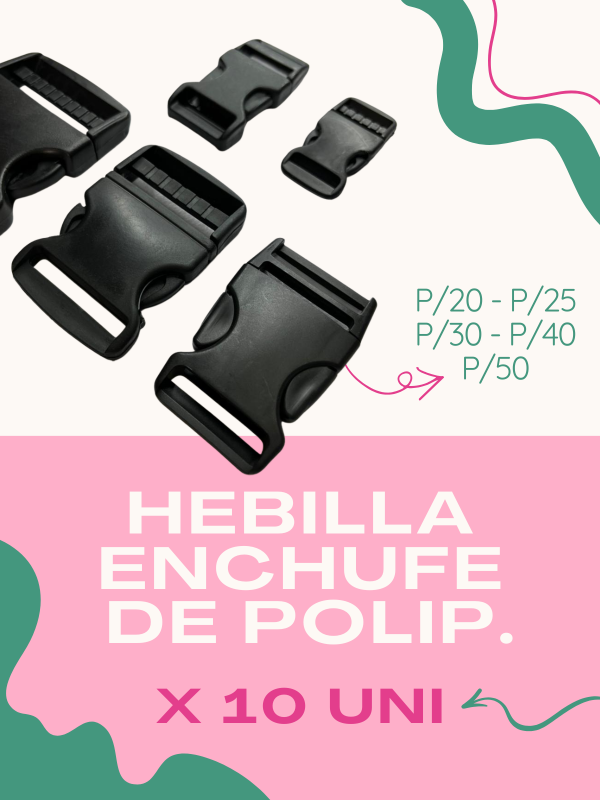 Producto - HEBILLA ENCHUFE DE POLI - POR 10