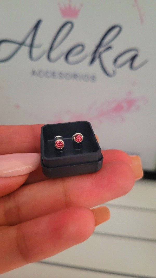 Producto - Abridor piedra fucsia susanito 3mm plata