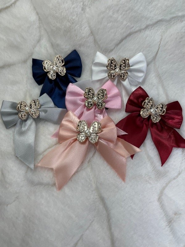 Producto - Pinza moño y flor con perla - 0