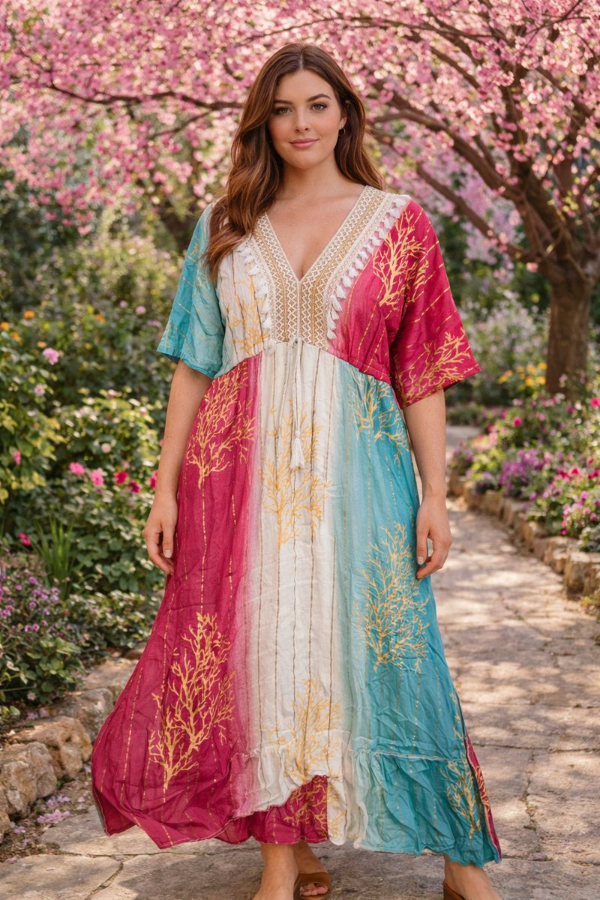 Producto - Vestidos Hindues Premium 55.000 Trans Hilos Metalizados Combin India Amplios