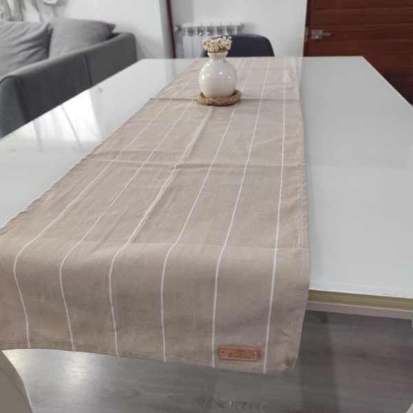 Producto - Camino Tusor rayado Arena - 0