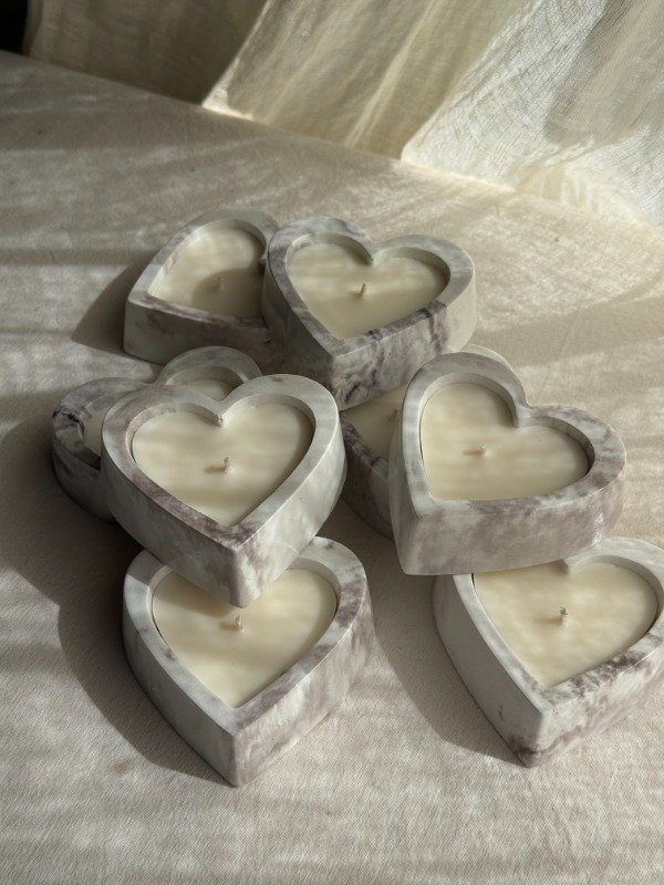 Producto - Velas corazón marmolado blanco y marrón - 55 disponibles - 1