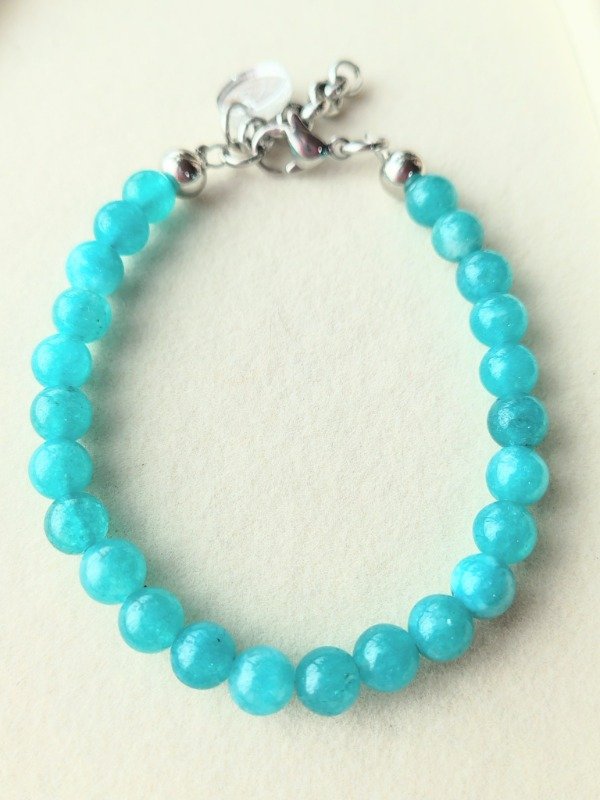 Producto - Ambar. Pulsera. Cielo (Ágata Celeste)