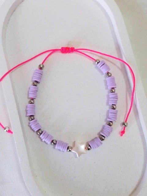 Producto - Tobillera fimo lila