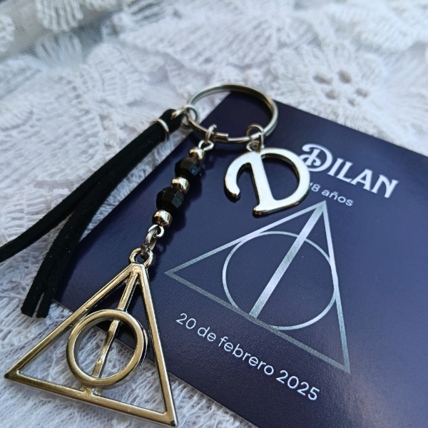 Producto - Llavero Reliquias de la Muerte Harry Potter mas tarjeta