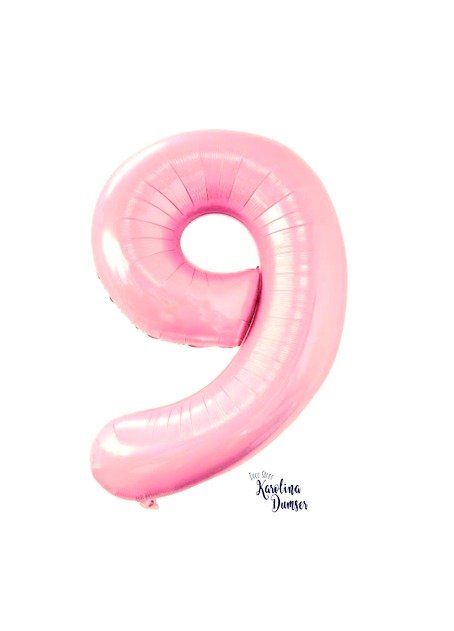 Producto - Globo Número 9 Rosa Pastel Brillante de 32"
