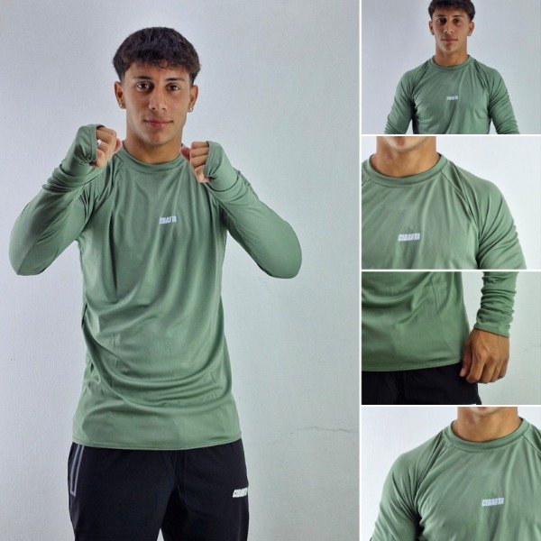 Producto - Camiseta Entrenamiento Manga larga alto rendimiento Verde Militar