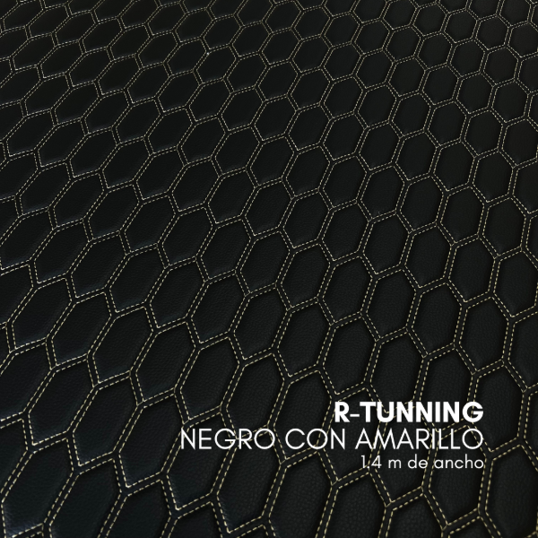 Producto - CUERINA MATELASSEADA R-TUNNING NEGRO CON AMARILLO