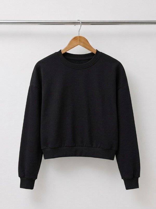 Producto - Buzo oversize corto frizado - Negro