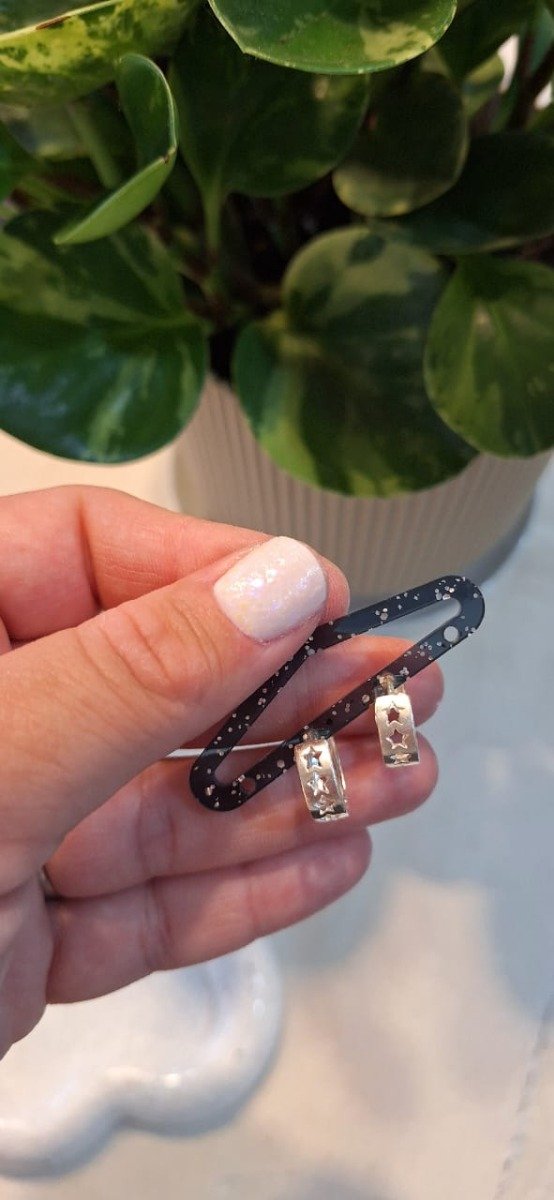 Producto - Argollitas Plata Estrella Calada