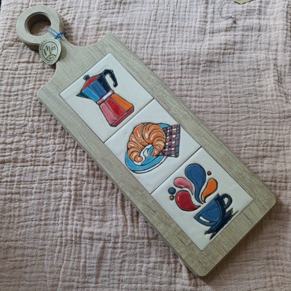 Producto - Tabla con 3 azulejos de 10x10
