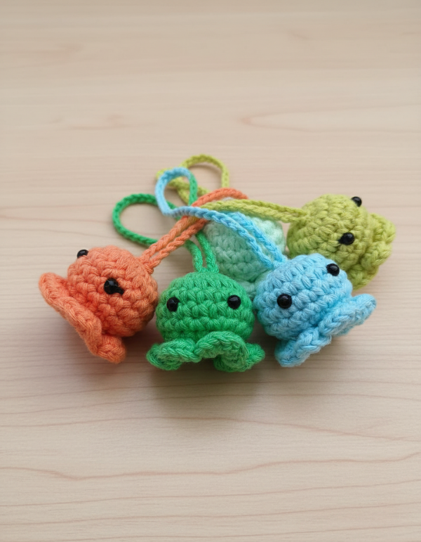 Producto - Pulpito Tejido a Crochet - Llavero / Colgante (1 PACK X 5 UNIDADES)