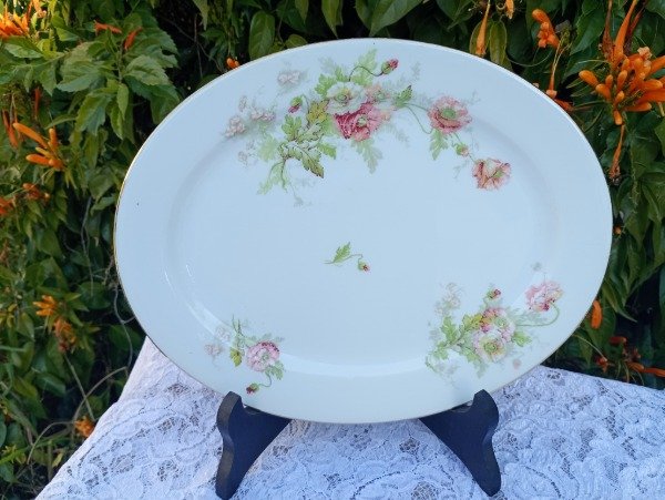Producto - Fuente ovalada de porcelana francesa Limoges A Los Mandarines