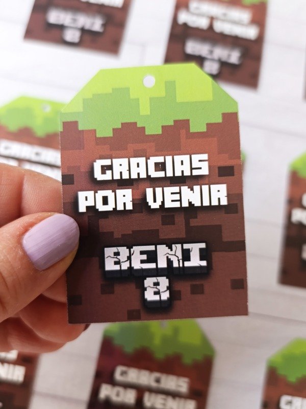 Producto - Tag Cumpleaños [Modelo Minecraft] - 0