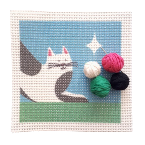 Producto - KIT PARA BORDAR EN CAÑAMAZO - GATITO BENITO