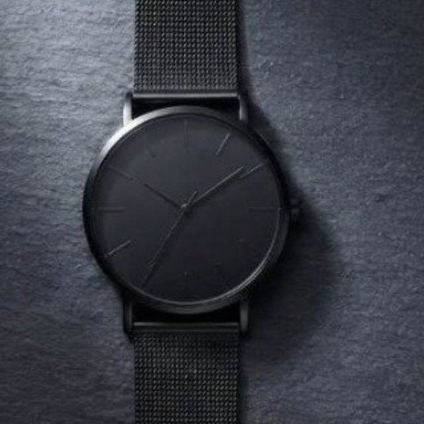Producto - Reloj para hombre negro minimalista con malla milan - 0
