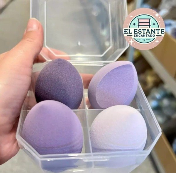 Producto - Set de esponjas Beauty Blender x4(Violeta/Rosa/Azul/Amarillo)