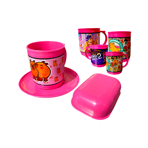 Producto - SET TAZA PLATO JABONERA INFANTIL NIÑA