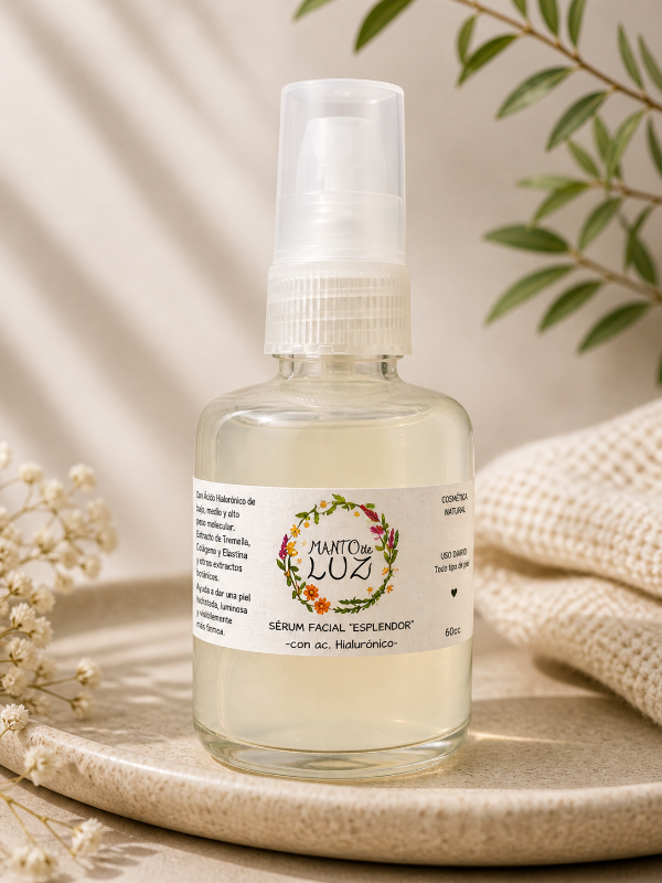 Producto - SÉRUM ESPLENDOR -Con ácido hialurónico- tensor, humectante, antiarrugas-
