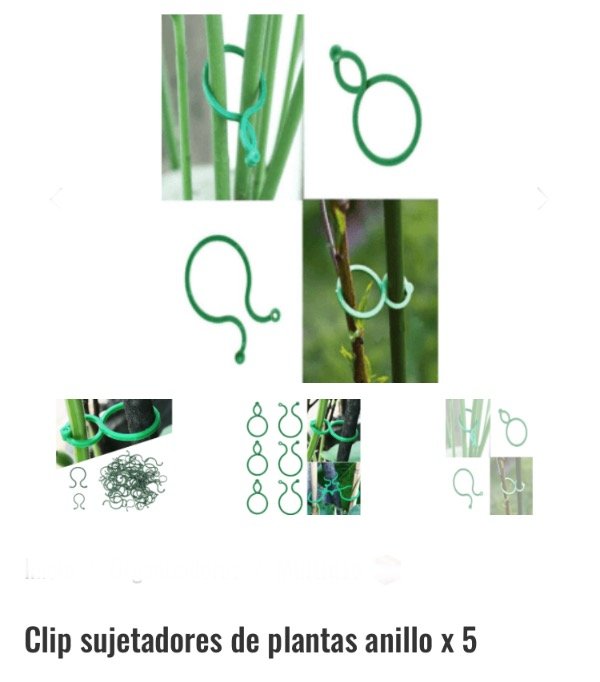 Producto - Clip sujetadores de plantas x 5 anillos