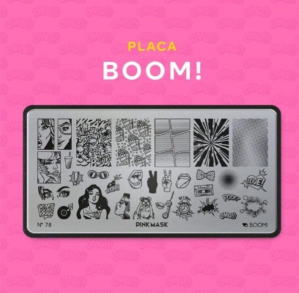 Producto - Placa Stamping Pink Mask Boom #78