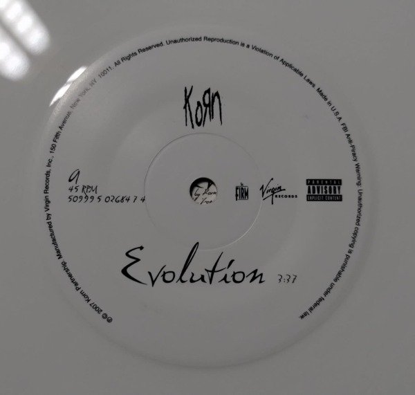 Producto - KORN Evolution Disco Simple 7 BLANCO PS USA 2007 Ltd - 1