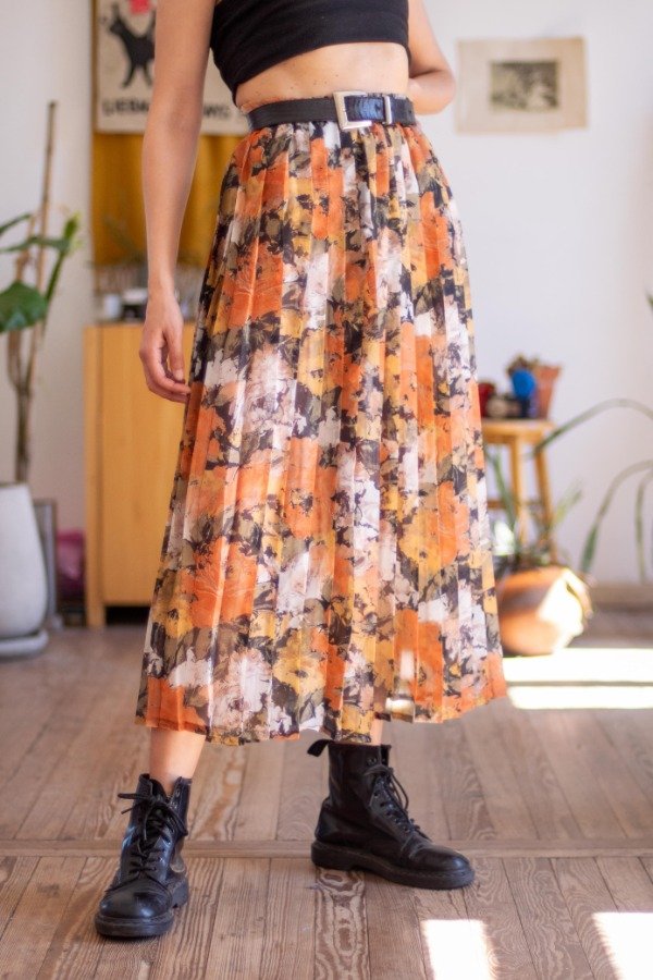 Producto - Falda Plis Orange Talle:M