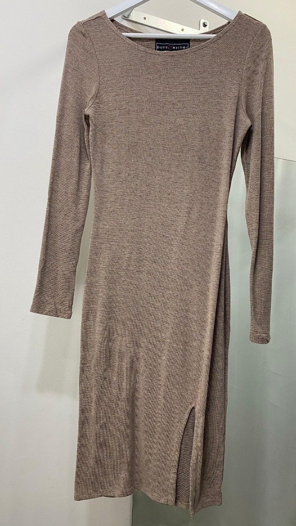 Producto - VESTIDO LANILLA CON TAJO IMPORTADO POLLY ESTHER